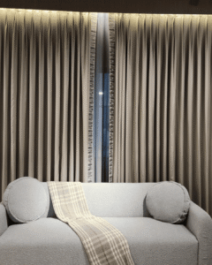 Perfect with interior design Curtains and sofa
