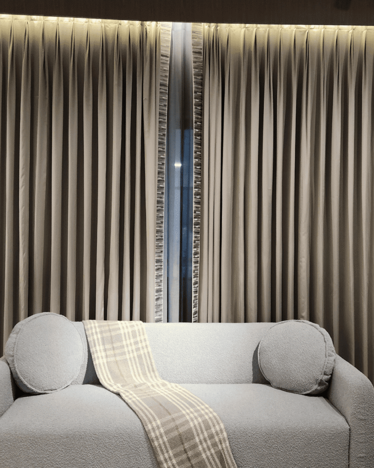 Perfect with interior design Curtains and sofa